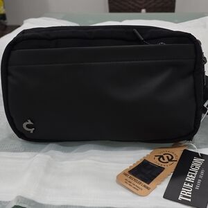 True Religion Men's Sleek Black Belt Bag